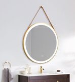 ΚΑΘΡΕΦΤΗΣ ΜΠΑΝΙΟΥ ΜΕ ΙΜΑΝΤΑ LED ΑΦΗΣ MIRRORLUX SELENE S-4676G ΣΤΡΟΓΓΥΛΟΣ Φ-800MM ΧΡΥΣΟΣ - Image 2
