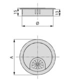 ΤΑΠΑ ΚΑΛΩΔΙΩΝ ΣΤΡΟΓΓΥΛΗ EMUCA 5006764 Φ-60ΜΜ ΜΕΤΑΛΛΙΚΗ ΑΣΗΜΙ - Image 3