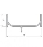 ΠΡΟΦΙΛ GOLA ΔΙΠΛΟ ΚΑΘΕΤΟ ΜΕ ΚΙΝΗΣΙΑ SCHUCO 901010 5000MM ΑΣΗΜΙ - Image 2