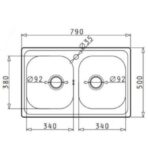 ΝΕΡΟΧΥΤΗΣ ΑΝΟΞΕΙΔΩΤΟΣ PYRAMIS INSET 2B 101053902 79Χ50Χ20CM ΣΑΤΙΝΕ - Image 2