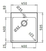 ΝΕΡΟΧΥΤΗΣ ΑΝΟΞΕΙΔΩΤΟΣ PYRAMIS INSET LEDGE 1B 101061301 45Χ50.5Χ20CM ΣΑΤΙΝΕ - Image 2