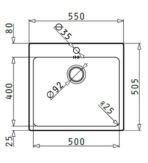 ΝΕΡΟΧΥΤΗΣ ΑΝΟΞΕΙΔΩΤΟΣ PYRAMIS INSET LEDGE 1B 101061401 55Χ50.5Χ20CM ΣΑΤΙΝΕ - Image 2