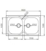 ΝΕΡΟΧΥΤΗΣ ΑΝΟΞΕΙΔΩΤΟΣ PYRAMIS INSET 2B 101054002 86Χ50Χ20CM ΣΑΤΙΝΕ - Image 2